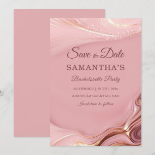 Rose Gold Bachelorette Party Save the Date Ideas Invitation
