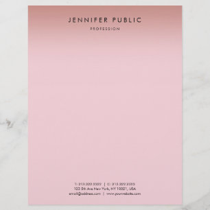Rose Gold Background Elegant Modern Simple Custom Letterhead
