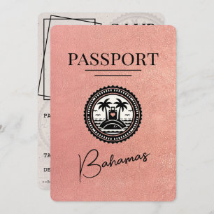 Rose Gold Bahamas Passport Save The Date