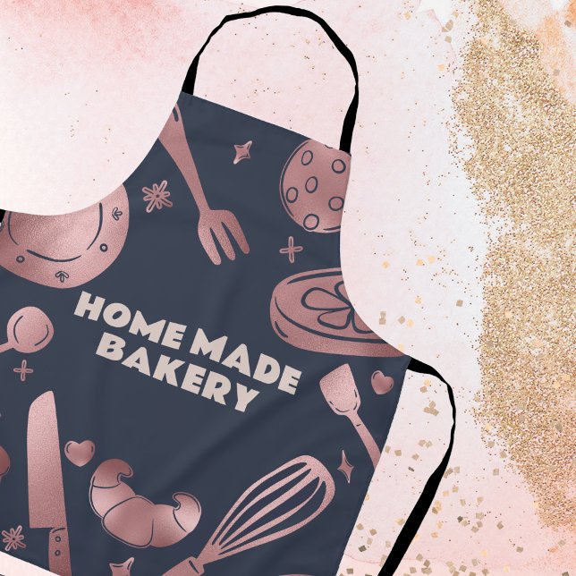 Rose Gold Baking Utensils Bakery  Apron (Rose Gold Baking Utensils Bakery Apron)