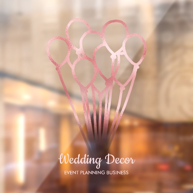 Rose gold balloon event planner window cling (Sheet 2)