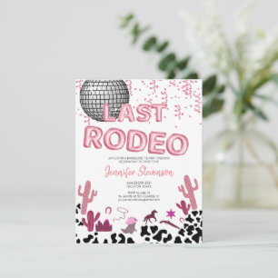 Rose gold balloon font Cowgirl bachelorette party Card