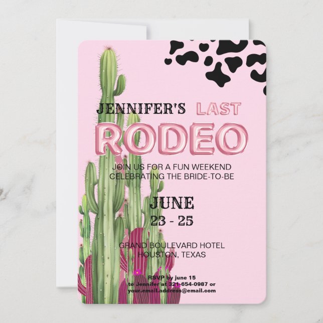 Rose gold balloon font Cowgirl bachelorette party Invitation (Front)