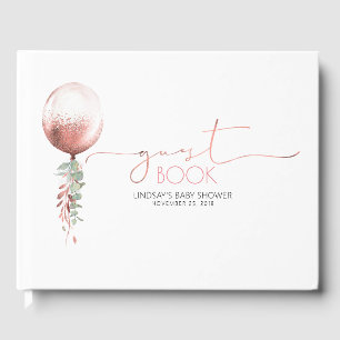 Rose Gold Balloon Garland Baby Shower Guest Book