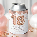Rose Gold Balloons 18th Birthday Party Can Cooler<br><div class="desc">Raise a toast to your 18th birthday with a humourous twist using our Rose Gold Blush Pink Balloons Confetti Birthday Party Can Coolers. These coolers aren't just for keeping your drinks chill; they're here to add a playful touch to your milestone celebration. The elegant blush pink and rose gold design...</div>
