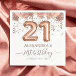 Rose Gold Balloons 21st Birthday Party Napkin<br><div class="desc">Celebrate the big 2-1 with a touch of humour and a dash of elegance using our 21st Birthday Party Blush Pink and Rose Gold Balloons and Confetti Napkins. These napkins are more than just party essentials; they're here to add a fun and stylish twist to your milestone celebration! The blush...</div>