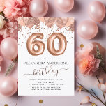 Rose Gold Balloons 60th Birthday Party Invitation<br><div class="desc">Sixtieth (60th) Sixty Birthday Party Blush Pink - Rose Gold Balloons and Confetti Birthday Party Invitation . This is the perfect Birthday Invitation for a Modern Rose Gold and Blush Pink Glitter Sparkle Girly Birthday Party. Please contact the designer for matching customised items.</div>