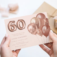 Rose Gold Balloons 60th Birthday Party