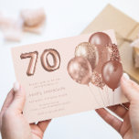 Rose Gold Balloons 70th Birthday Party Invitation<br><div class="desc">Rose Gold Balloons 70th Birthday Party Invitation

See matching collection in Niche & Nest Store</div>