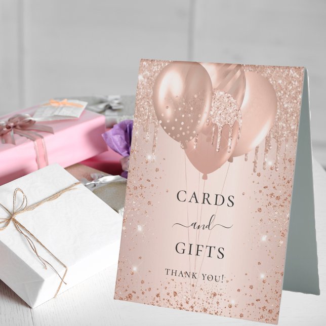 Rose gold balloons cards gifts sign (Creator Uploaded)