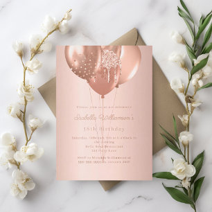 Rose gold balloons luxury birthday