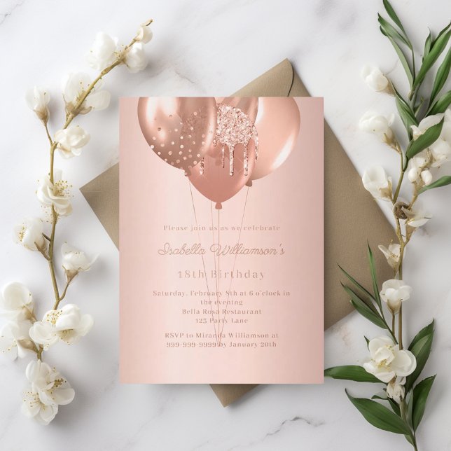 Rose gold balloons luxury birthday  (Creator Uploaded)