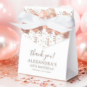 Rose Gold Balloons Thank You 18th Birthday Party  Favour Box
