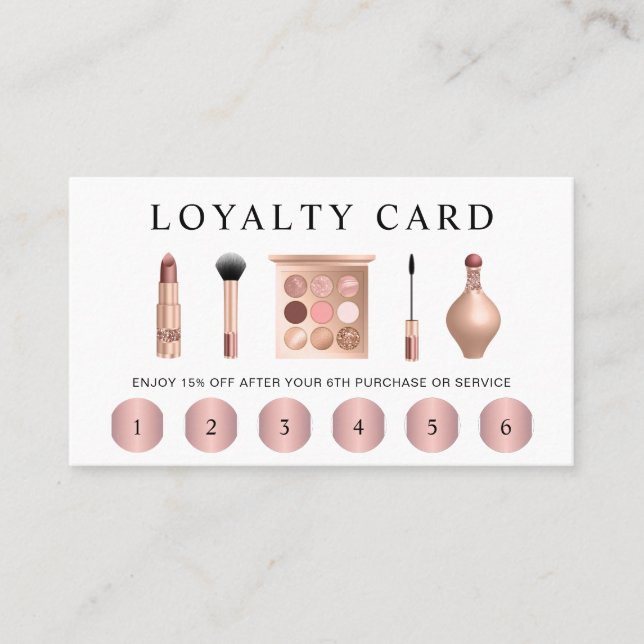 Rose Gold Beauty  Loyalty Card (Front)