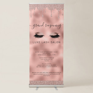 Rose Gold Beauty Salon Reopening Covid Safety Retractable Banner