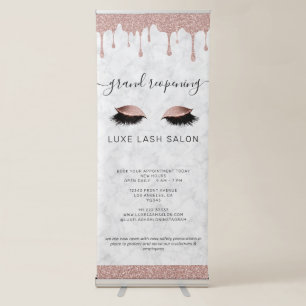 Rose Gold Beauty Salon Reopening Covid Safety Retractable Banner