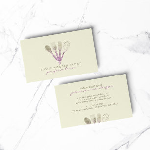 Rose Gold Beige Cake Decor pastry chef Bakery Business Card