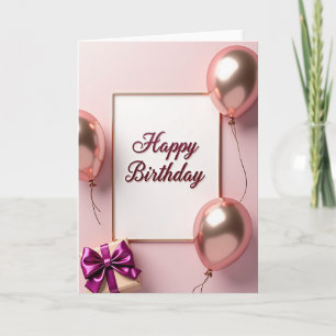 Rose Gold Birthday Card