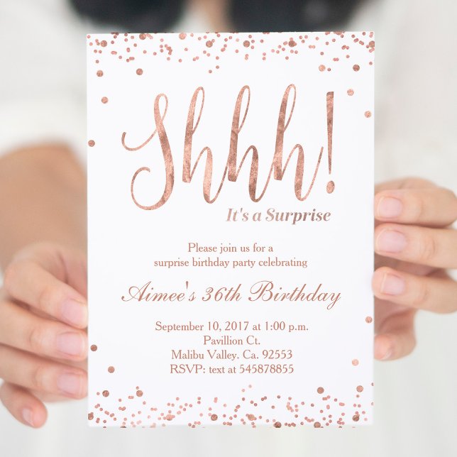 Rose Gold Birthday Celebration Invitation (Creator Uploaded)