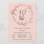 Rose Gold Birthday Girls 18th birthday invitation<br><div class="desc">Faux Foil Rose Gold Birthday Girls 18th birthday invitation</div>