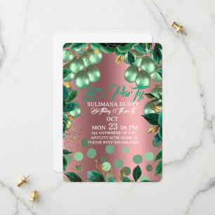 Rose Gold Birthday Invitation Template: Let's Part