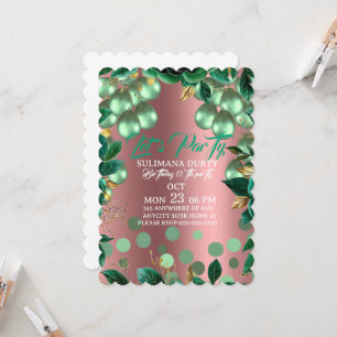 Rose Gold Birthday Invitation Template: Let's Part
