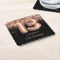  Rose Gold Black 13th Birthday Party