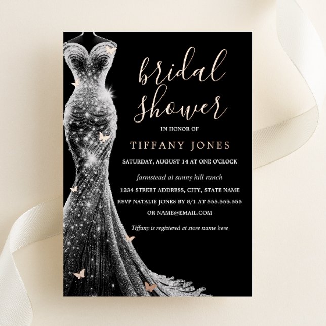 Rose Gold Black Butterfly Dress Bridal Shower  (Creator Uploaded)