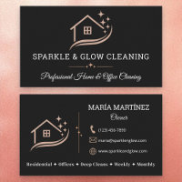 Rose Gold Black Cleaning Service House Sparkle