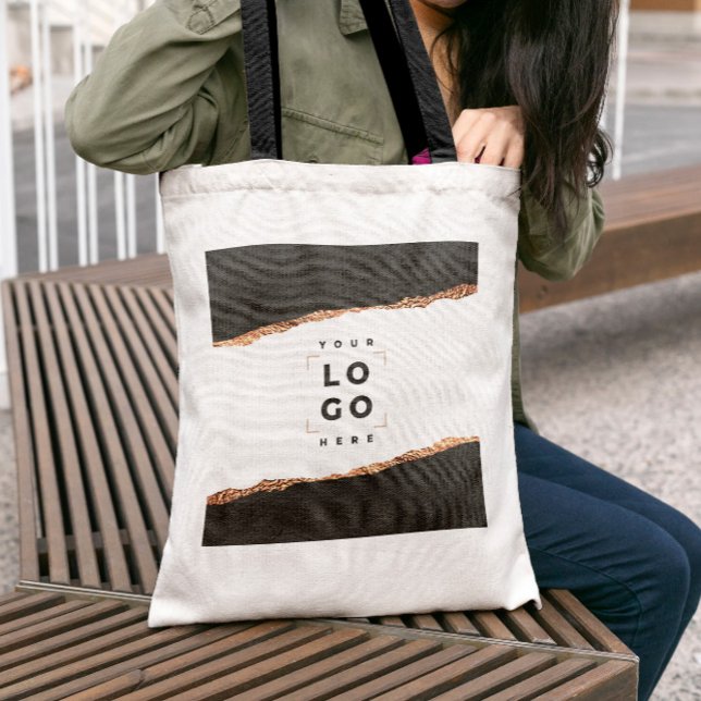 Rose gold black elegant modern elegant branding tote bag (Creator Uploaded)