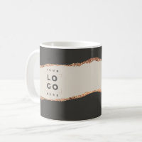 Rose gold black elegant modern girly price QR code