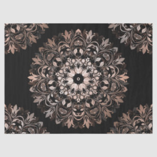 Rose Gold Black Floral Mandala Tissue Paper