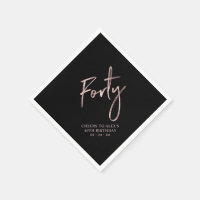 Rose Gold & Black Forty Adult 40th Birthday Party