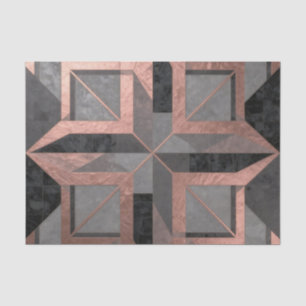 Rose Gold Black Geometric Marble Tissue Paper