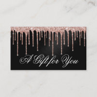 Rose Gold Black Glitter Drips Gift Certificate