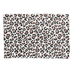 Rose Gold Black Leopard print cheetah trendy Pillowcase