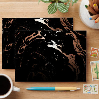 Rose Gold Black Marble Envelope