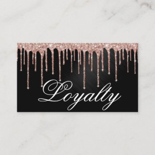 Rose Gold Black Metallic Glitter Drips Loyalty