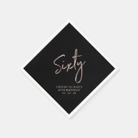 Rose gold & Black Sixty Adult 60th Birthday Party