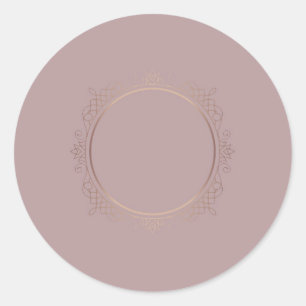Rose Gold Blank Template Add Text Elegant Modern Classic Round Sticker