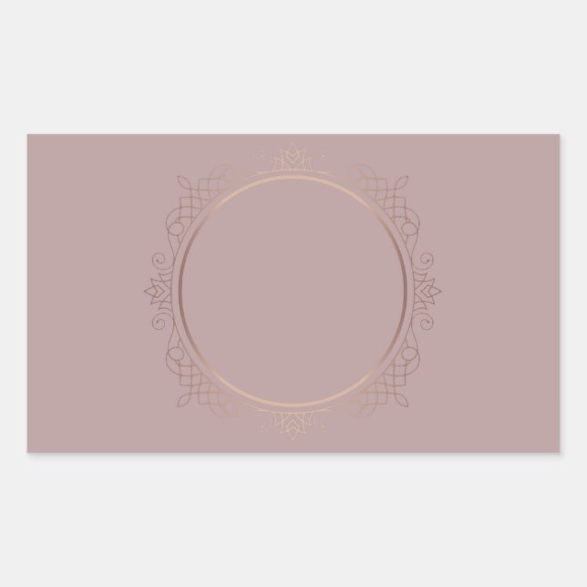 Rose Gold Blank Template Add Your Text Chic Design Rectangular Sticker (Front)