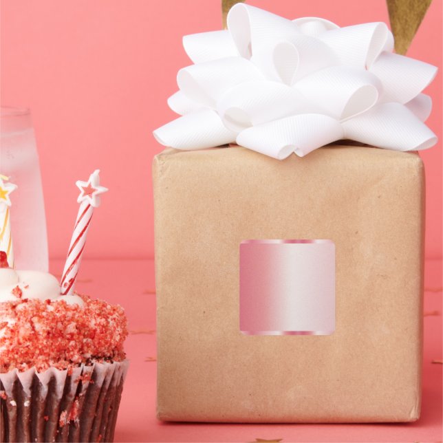 Rose Gold Blank Template Add Your Text Name Logo Square Sticker (Party)