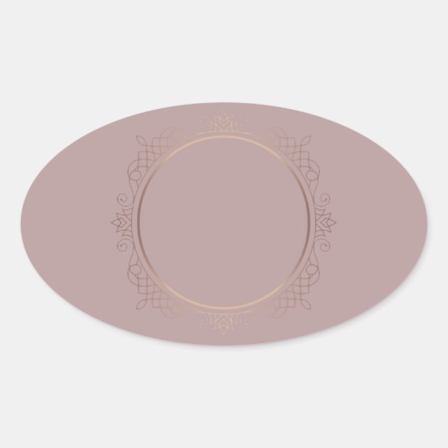 Rose Gold Blank Template Add Your Text Trendy Oval Sticker (Front)