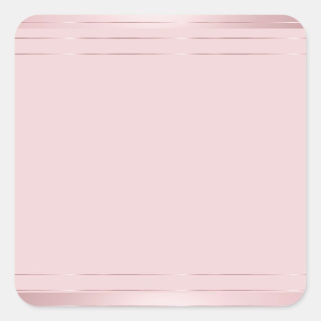 Rose Gold Blank Template Trendy Elegant Modern Square Sticker (Front)
