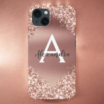 Rose Gold Bling Luxury Sparkle Glitter Monogram<br><div class="desc">Blush Pink - Rose Gold Bling Ombre Sparkle and Faux Metallic Foil Glitter Girly Modern Monogram First Name and Initial Smart Phone Case. Please contact the designer for matching items</div>