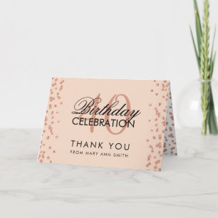 Rose Gold Blush 40th Birthday Thank you Confetti