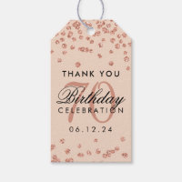 Rose Gold Blush 70th Birthday Thank You Confetti