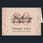 Rose Gold Blush 80th Birthday Thank you Glitter<br><div class="desc">Elegant 80th Birthday Party Rose Gold Faux Glitter Confetti Blush Pink template. Easy to use and easy to personalise. Order Today!</div>