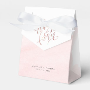 Rose Gold Blush Always And Forever Script wedding Favour Box