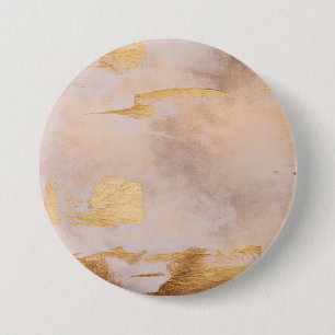 Rose Gold Blush and Gold Texture 7.5 Cm Round Badge